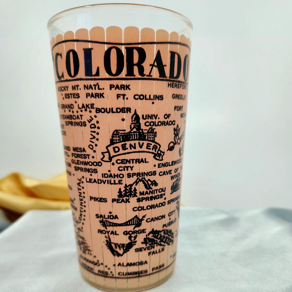 Antique Souvenir drinking glass,  Colorado. Collectors Glass.